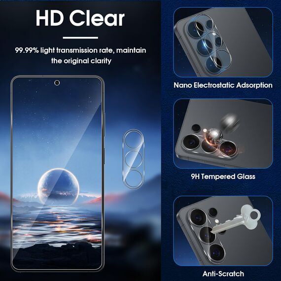 Lutree für Samsung Galaxy S26 Ultra 5G für Panzerglas Schutzfolie, 3+3 Stück Schutzglas + Kameraschutz Folie, 9H Härte HD Anti- Kratzer Bläschenfrei Displayfolie Displayschutz