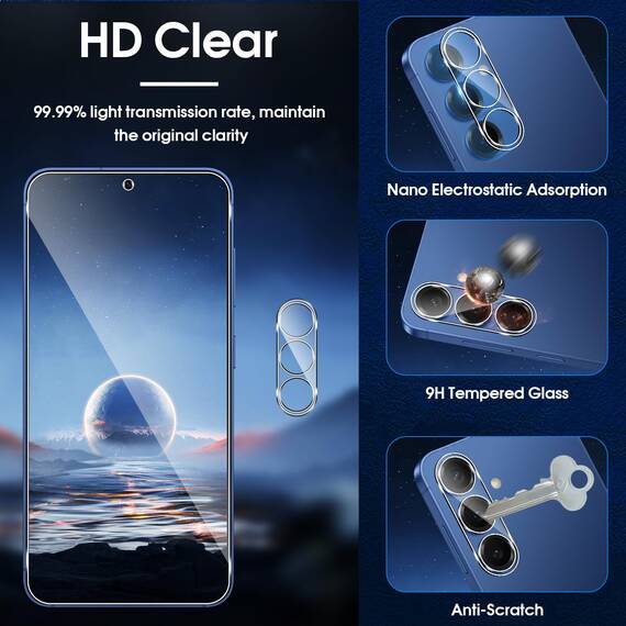 Lutree für Samsung Galaxy S25 Plus 5G/S25+ 5G für Panzerglas Schutzfolie, 3+3 Stück Schutzglas + Kameraschutz Folie, 9H Härte HD Displayschutz Bläschenfrei Anti- Kratzer Displayfolie
