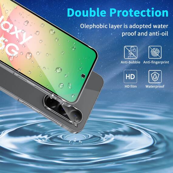 Lutree für Samsung Galaxy A56 5G für Panzerglas Schutzfolie, 3+3 Stück Schutzglas + Kameraschutz Folie, HD Bläschenfrei Displayschutz Anti- Kratzer 9H Härte Displayfolie für Samsung A56 5G