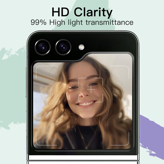 JETech Front Schutzfolie für Samsung Galaxy Z Flip 5, 9H Gehärtetes Glas Displayschutz, Anti-Kratzer, HD Klar, 3 Stück