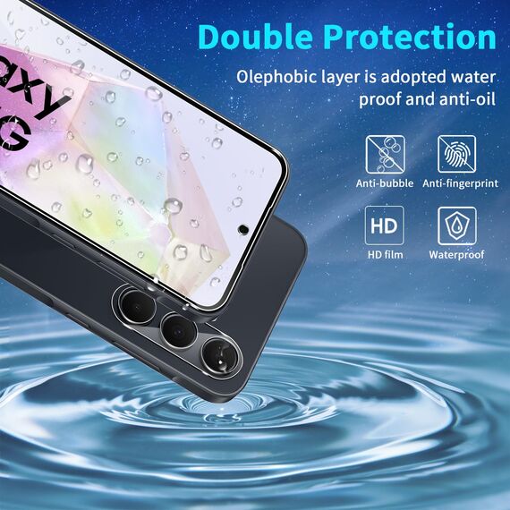 Lutree für Samsung Galaxy A35 5G für Panzerglas Schutzfolie, 3+3 Stück Schutzglas + Kameraschutz Folie, 9H Härte HD Displayschutz Bläschenfrei Anti- Kratzer Displayfolie