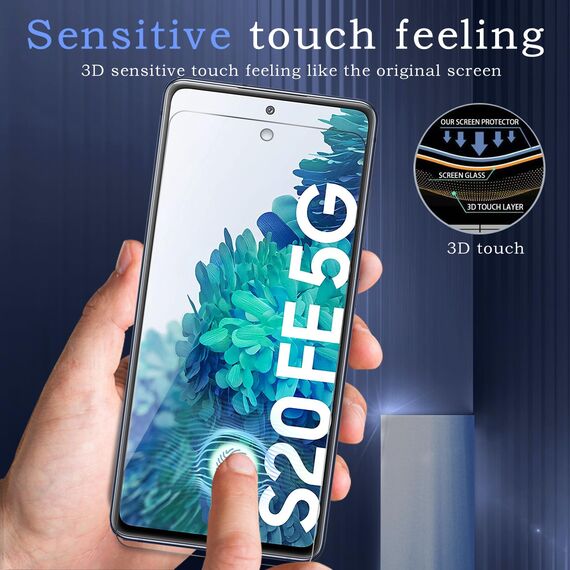 3 Stück Panzer Schutz Glas für Samsung Galaxy S20 FE, 13H Härte Glas Folie Displayschutz, HD Klar, Anti-Kratz, Anti-Bläschen Panzerfolie Schutzfolie Bläschenfrei Displayschutzfolie