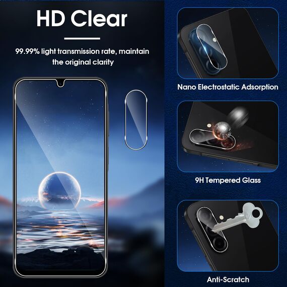 Lutree für Samsung Galaxy A26 5G für Panzerglas Schutzfolie, 3+3 Stück Schutzglas + Kameraschutz Folie, 9H Härte HD Displayschutz Bläschenfrei Anti- Kratzer Displayfolie