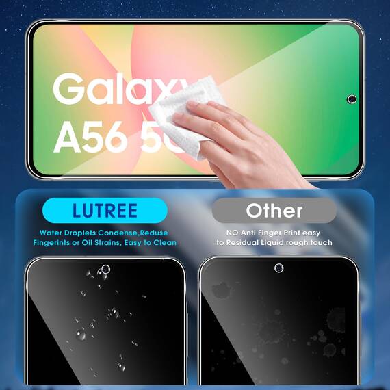 Lutree für Samsung Galaxy A56 5G für Panzerglas Schutzfolie, 3+3 Stück Schutzglas + Kameraschutz Folie, HD Bläschenfrei Displayschutz Anti- Kratzer 9H Härte Displayfolie für Samsung A56 5G