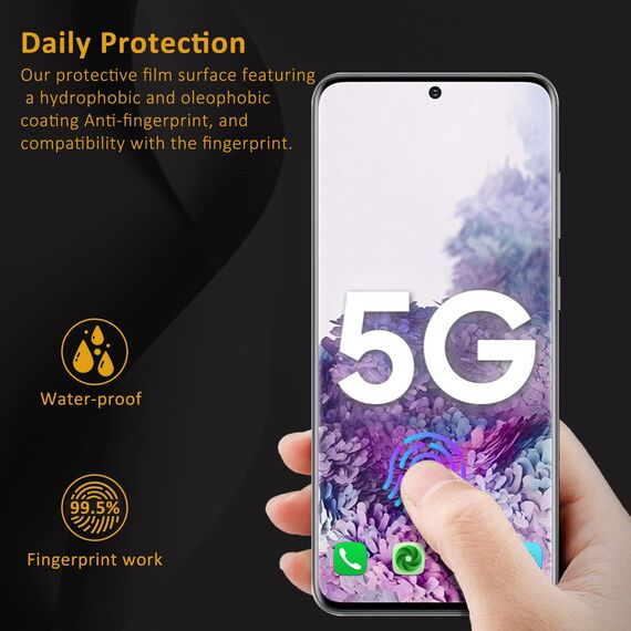 3 Stück Schutzfolie für Samsung Galaxy S20 Panzer Schutz Glas[6.2"], HD Klare, Fingerabdrucksensor Kompatible, 9H Härte folie für Displayschutz S20