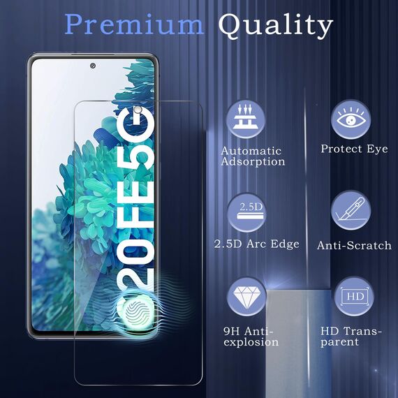 3 Stück Panzer Schutz Glas für Samsung Galaxy S20 FE, 13H Härte Glas Folie Displayschutz, HD Klar, Anti-Kratz, Anti-Bläschen Panzerfolie Schutzfolie Bläschenfrei Displayschutzfolie
