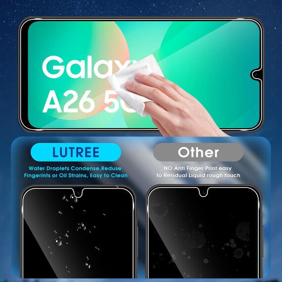 Lutree für Samsung Galaxy A26 5G für Panzerglas Schutzfolie, 3+3 Stück Schutzglas + Kameraschutz Folie, 9H Härte HD Displayschutz Bläschenfrei Anti- Kratzer Displayfolie