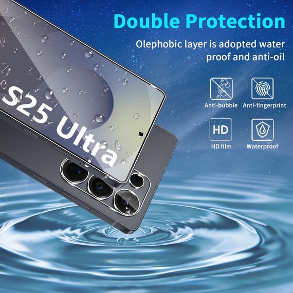 Lutree für Samsung Galaxy S25 Ultra 5G für Panzerglas Schutzfolie, 3+3 Stück Schutzglas + Kameraschutz Folie, 9H Härte HD Displayschutz Bläschenfrei Anti- Kratzer Displayfolie