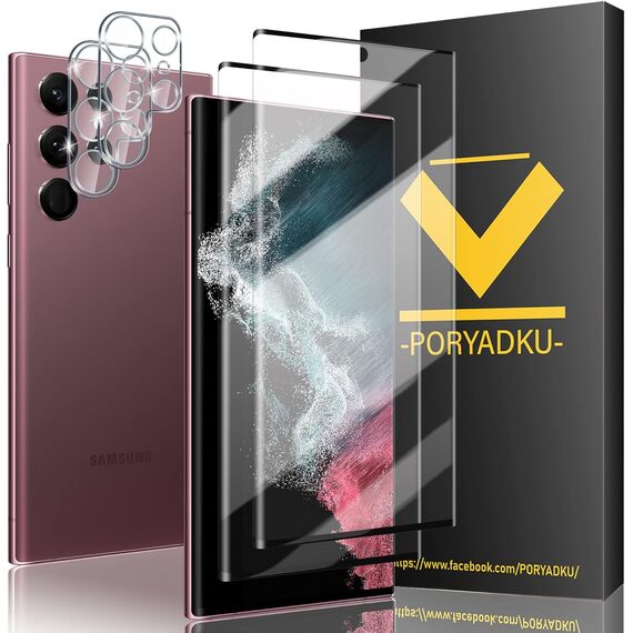 2+2 Stück Displayschutz für Samsung Galaxy S22 Ultra Panzer Schutz Glas[6.8"]+ Kamera Schutzfolie, Fingerabdrucksensor Kompatible, HD Klare, 9H Härte folie für Schutzfolie S22 Ultra 5G