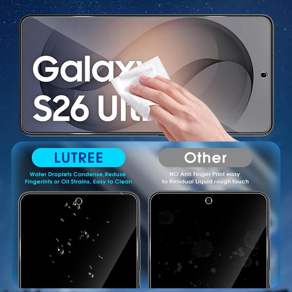 Lutree für Samsung Galaxy S26 Ultra 5G für Panzerglas Schutzfolie, 3+3 Stück Schutzglas + Kameraschutz Folie, 9H Härte HD Anti- Kratzer Bläschenfrei Displayfolie Displayschutz