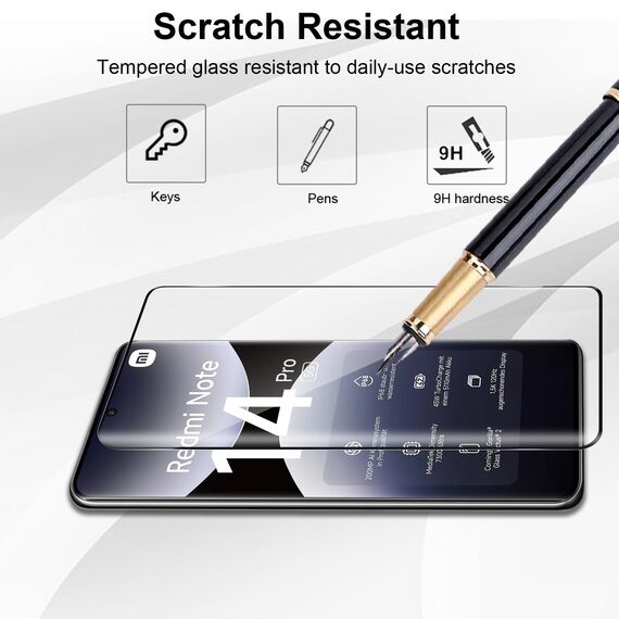 Yenwen Schutzfolie für Xiaomi Redmi Note 14 Pro 5G für Panzerglas, 2 Stück Panzer Schutz Glas mit 2 Stück Kameraschutz, 9H Härte Schutzglas Anti-Kratzer Glas Handy Folie HD Klar Displayschutz