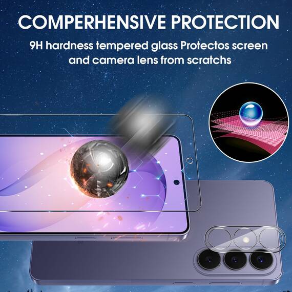 Lutree für Samsung Galaxy S26 Plus 5G für Panzerglas Schutzfolie, 3+3 Stück Schutzglas + Kameraschutz Folie, 9H Härte HD Anti- Kratzer Bläschenfrei Displayfolie Displayschutz