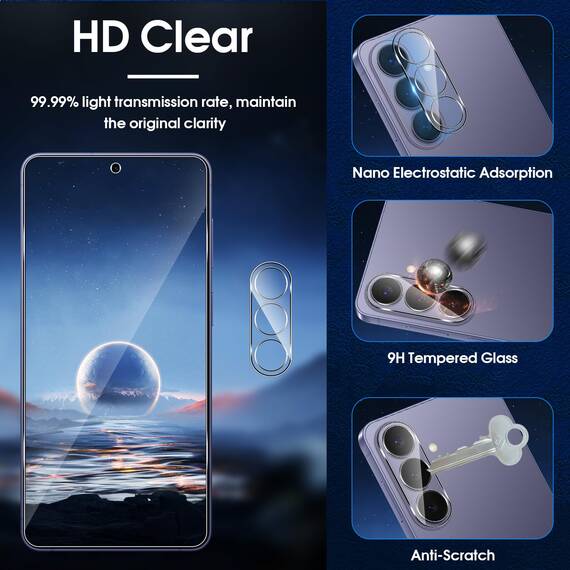 Lutree für Samsung Galaxy S26 Plus 5G für Panzerglas Schutzfolie, 3+3 Stück Schutzglas + Kameraschutz Folie, 9H Härte HD Anti- Kratzer Bläschenfrei Displayfolie Displayschutz