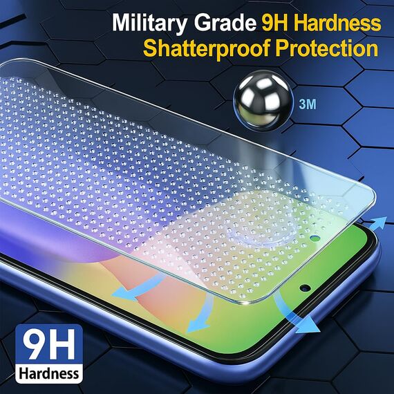 3 Stück Panzer Schutz Glas für Samsung Galaxy A56 5G Schutzglas Displayschutz und Kameraschutz, 9H Härte Kratzfest Gehärtetes Glas Anti-Öl HD Klar 2.5D Runde Kante Schutzfolie