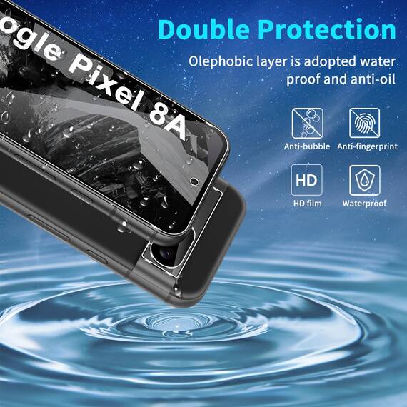 Lutree für Google Pixel 8a für Panzerglas Schutzfolie, 3+3 Stück Schutzglas und Kameraschutz Folie, 9H Härte HD Displayschutz Anti- Kratzer Bläschenfrei Displayfolie