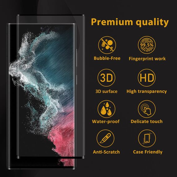 2+2 Stück Displayschutz für Samsung Galaxy S22 Ultra Panzer Schutz Glas[6.8"]+ Kamera Schutzfolie, Fingerabdrucksensor Kompatible, HD Klare, 9H Härte folie für Schutzfolie S22 Ultra 5G