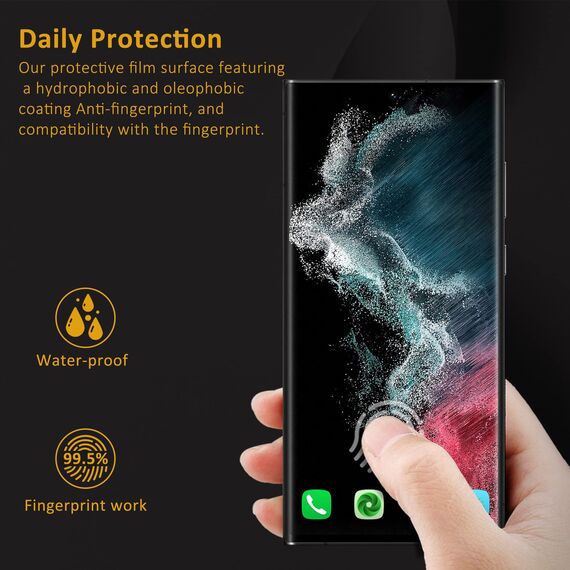 2+2 Stück Displayschutz für Samsung Galaxy S22 Ultra Panzer Schutz Glas[6.8"]+ Kamera Schutzfolie, Fingerabdrucksensor Kompatible, HD Klare, 9H Härte folie für Schutzfolie S22 Ultra 5G