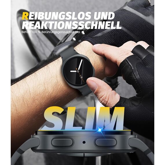 NEWZEROL 4 Stück Schutzfolie Kompatibel für Samsung Galaxy Watch 8/7 /6/5/ 4 40mm Displayschutz (Durchmesser 37 mm), 2.5D Arc Edges 9H Glas Anti-Kratzer Blasenfrei Displayschutz