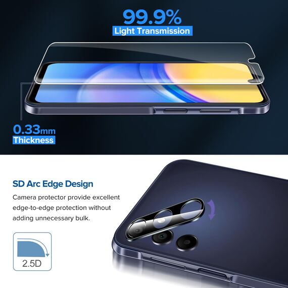 ivoler 2 Stück Panzerglas für Samsung Galaxy A15 5G / 4G / M15 5G, Schutzfolie, 9H Härte Hartglas Displayschutzfolie, HD Klar, Anti-Kratz, Anti-Bläschen
