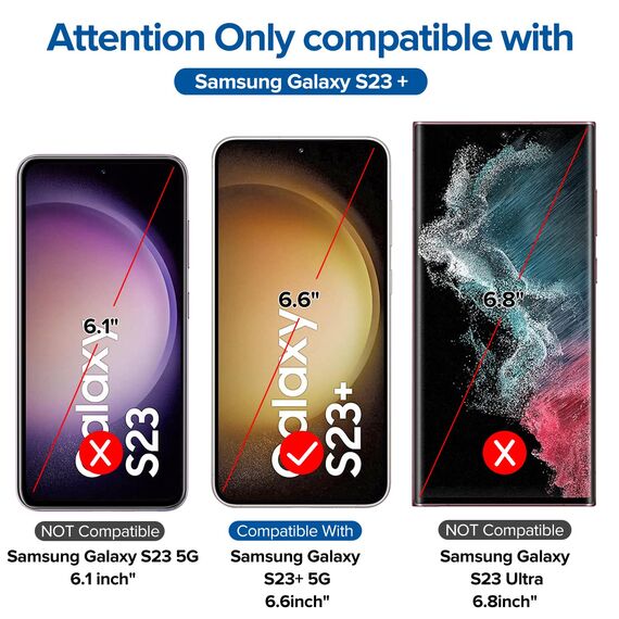 ivoler 3+3 Stück Schutz Glas für Samsung Galaxy S23+ 5G / S23 Plus 5G, 3 Stücke Schutzfolie Mit 3 Stück Kamera Panzerfolie und Positionierhilfe, 9H Härte, HD Klar, Anti-Kratz, Anti-Bläschen