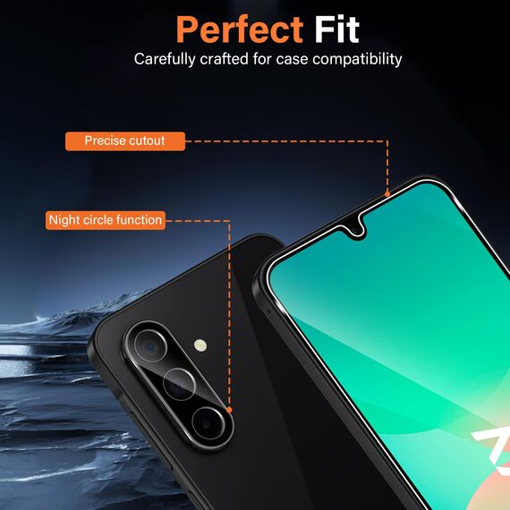 Yenwen Schutzfolie für Samsung Galaxy A26 5G für Panzerglas, 3 Stück Displayschutz mit 3 Stück Kameraschutz für Samsung A 26, 9H Härte Schutzglas Handy Folie HD Klar Panzer Schutz Glas