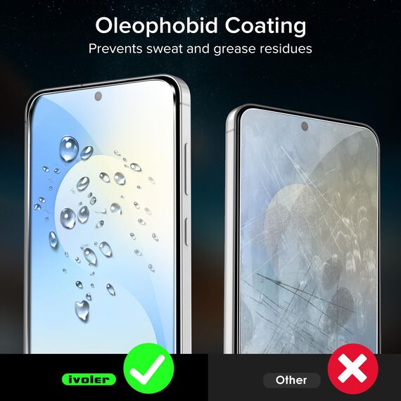 ivoler 3 Stück Schutzfolie für Samsung Galaxy S25 FE 5G (Nicht für Samsung S25 5G), Panzer Schutz Glas mit Einfaches Installationswerkzeug, 9H Härte, HD Klar, Anti-Kratz, Anti-Bläschen, Anti-Stoßfest
