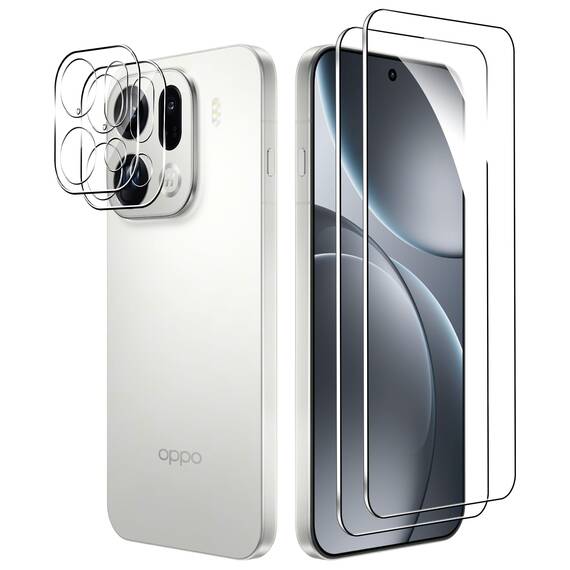 FDHYFGDY Schutzfolie für Oppo Find X9 Pro für Panzerglas, 2+2 Stück Kameraschutz und Glasschutzfolie,9H Härte, Anti-Bläschen HD Displayschutz für Oppo Find X9 Pro