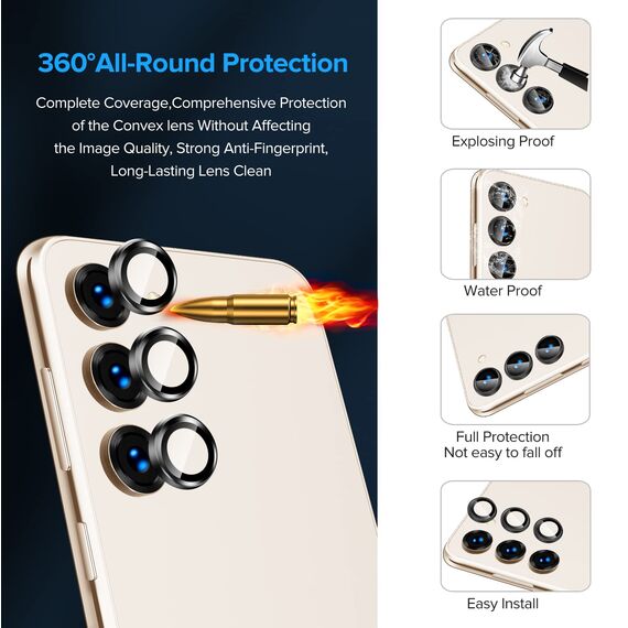 ivoler 3+3 Stück Schutz Glas für Samsung Galaxy S23+ 5G / S23 Plus 5G, 3 Stücke Schutzfolie Mit 3 Stück Kamera Panzerfolie und Positionierhilfe, 9H Härte, HD Klar, Anti-Kratz, Anti-Bläschen