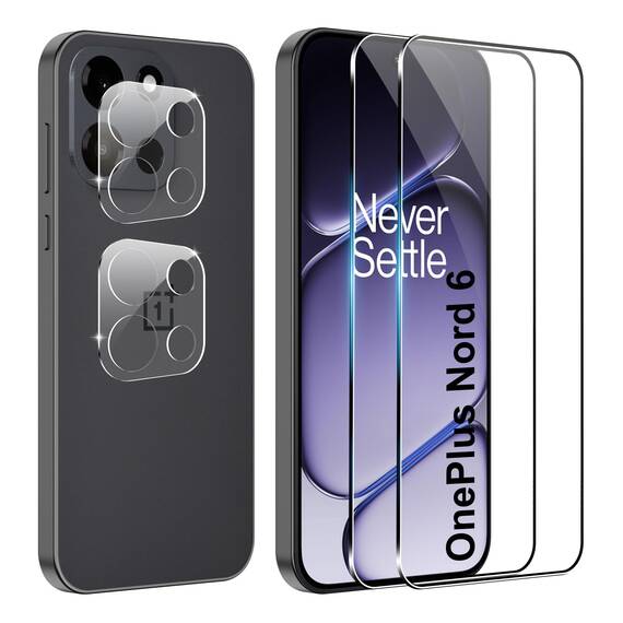 FDHYFGDY Schutzfolie für OnePlus Nord 6 für Panzerglas, 2+2 Stück Kameraschutz und Glasschutzfolie,9H Härte, Anti-Bläschen HD Displayschutz für OnePlus Nord 6