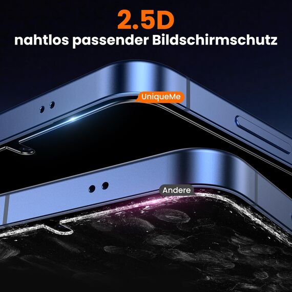 UniqueMe für Samsung Galaxy S25 für Panzerglas Sichtschutz - [Full Screen Displayschutz] Schutzfolie Sichtschutz für Samsung Galaxy S25 Schutzglas,Auto Installation,2 Stück