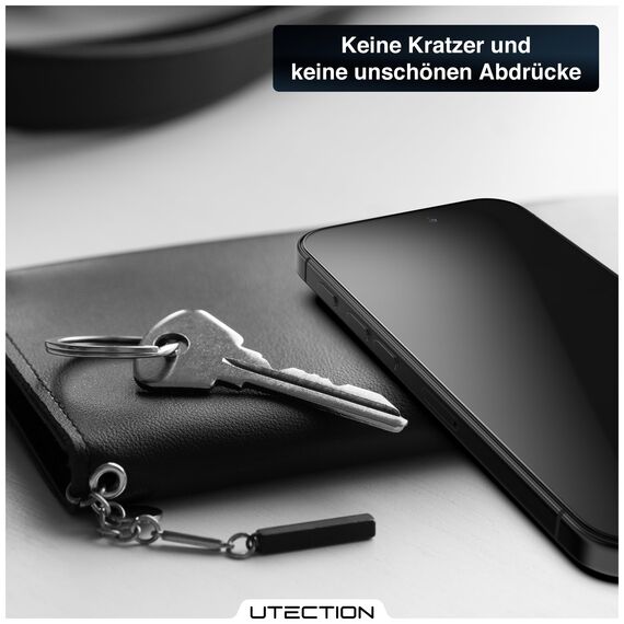 UTECTION 3X Panzerfolie [Besser als Glas] für iPhone 15 PRO - Unzerstörbarer Displayschutz - Perfekte passform - Schutzfolie mit ALLEN Hüllen kompatibel - Super Haptik & Kinderleichte Anbringung