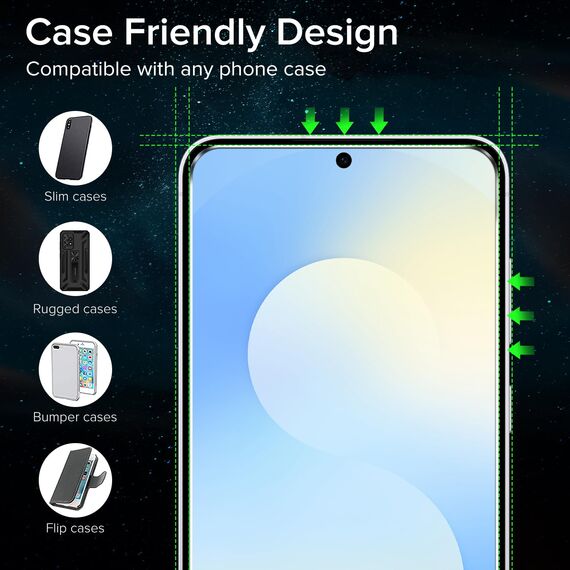 ivoler 3 Stück Schutzfolie für Samsung Galaxy S25 FE 5G (Nicht für Samsung S25 5G), Panzer Schutz Glas mit Einfaches Installationswerkzeug, 9H Härte, HD Klar, Anti-Kratz, Anti-Bläschen, Anti-Stoßfest