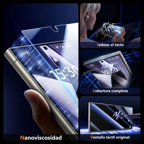 UniqueMe für Samsung Galaxy S24 Ultra für Panzerglas - [Full Screen Displayschutz] Schutzfolie für Samsung Galaxy S24 Ultra Schutzglas,Auto Installation,2 Stück