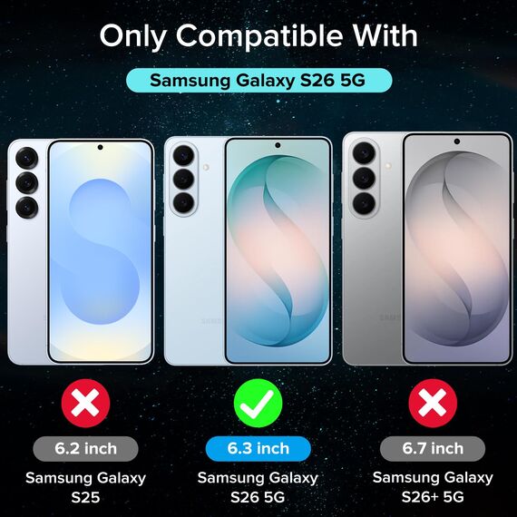 ivoler für Samsung Galaxy S26 Panzer Schutz Glas, mit Einfache Installationswerkzeug, 9H Härte Schutzfolie, HD-Klar, Kratzfest, Anti-Bläschen, Anti-Fingerabdruck, Kompatibel mit Hülle, 3 Stück