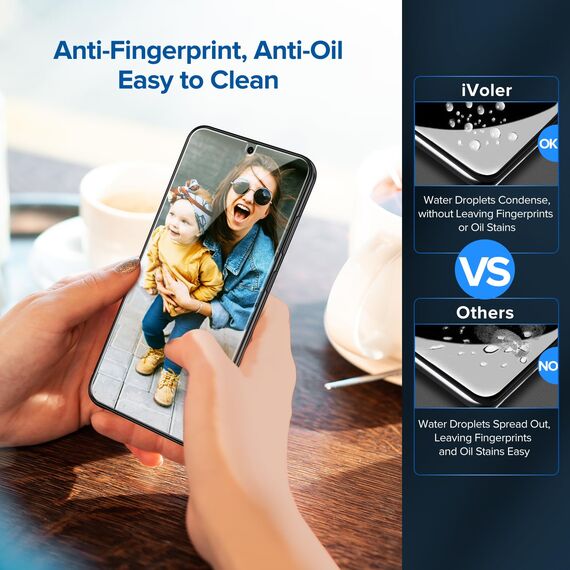ivoler 2+2 Stück Schutz Glas für Samsung Galaxy S24 5G, 2 Stücke Schutzfolie Mit 2 Stück Kameraschutz, 9H Härte, Anti-Kratz, Anti-Bläschen, HD Klar