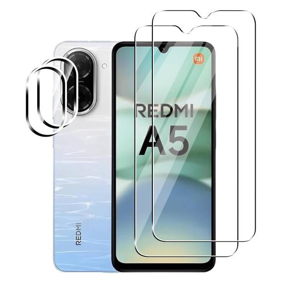 FDHYFGDY Schutzfolie für Xiaomi Redmi A5 4G/POCO C71 4G für Panzerglas, 2+2 Stück Kameraschutz und Glasschutzfolie,9H Härte, Anti-Bläschen HD Displayschutz