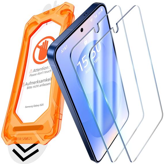 UniqueMe für Samsung Galaxy S25 für Panzerglas - [Full Screen Displayschutz] Schutzfolie für Samsung Galaxy S25 Schutzglas,Auto Installation,2 Stück