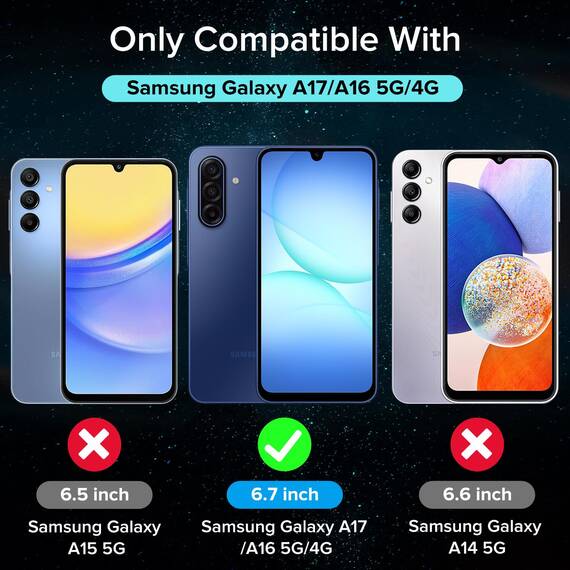 ivoler Panzer Schutz Glas für Samsung Galaxy A17 4G / 5G / A16 4G / 5G Schutzfolie, 9H Härte Schutzglas, HD Klar Schutzfolie, Anti-Kratz, Anti-Bläschen, 2 Stück