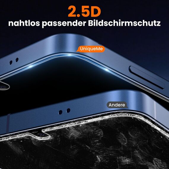UniqueMe für Samsung Galaxy S25 für Panzerglas - [Full Screen Displayschutz] Schutzfolie für Samsung Galaxy S25 Schutzglas,Auto Installation,2 Stück