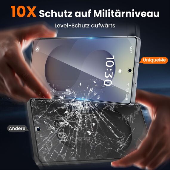 UniqueMe für Samsung Galaxy S25 Ultra für Panzerglas Sichtschutz - [Full Screen Displayschutz] Schutzfolie Sichtschutz für Samsung Galaxy S25 Ultra Schutzglas,Auto Installation,2 Stück