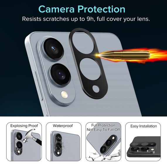 ivoler 2+2 Stück Schutz Glas für Samsung Galaxy S25 Edge 5G, 2 Stücke Schutzfolie Mit 2 Stück Kameraschutz, 9H Härte, Anti-Kratz, HD Displayschutzfolie, Anti-Bläschen