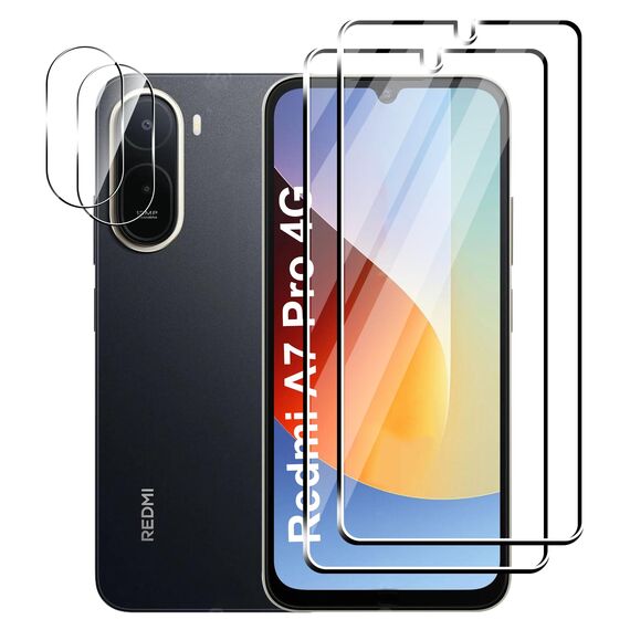 FDHYFGDY Schutzfolie für Xiaomi Redmi A7 Pro 4G für Panzerglas, 2+2 Stück Kameraschutz und Glasschutzfolie,9H Härte, Anti-Bläschen HD Displayschutz für Redmi A7 Pro 4G