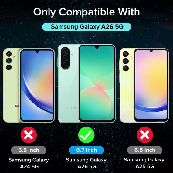 ivoler Schutzfolie für Samsung Galaxy A26 5G, Panzer Schutz Glas Folie Displayschutz mit Einfaches Installationswerkzeug, 9H Härte, HD Klar, Anti-Kratz, Anti-Bläschen, Anti-Stoßfest, 2 Stück