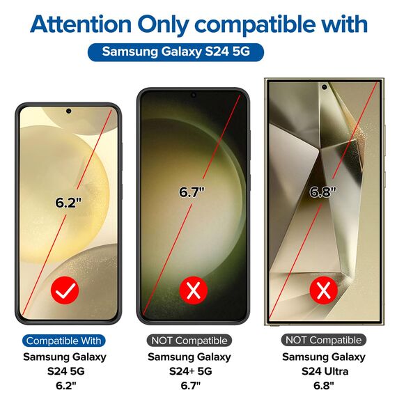 ivoler 2+2 Stück Schutz Glas für Samsung Galaxy S24 5G, 2 Stücke Schutzfolie Mit 2 Stück Kameraschutz, 9H Härte, Anti-Kratz, Anti-Bläschen, HD Klar