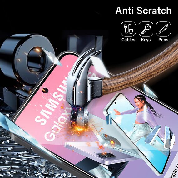 Yenwen für Panzerglas für Samsung Galaxy A37 5G Schutzfolie, 3 Stück Displayschutz mit 3 Stück Kameraschutz für Galaxy A 37, 9H Härte Schutzglas Handy Folie HD Klar Panzer Schutz Glas mit Rahmen