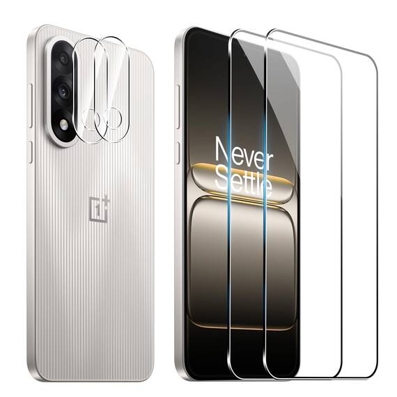 FDHYFGDY Schutzfolie für OnePlus Nord 5 für Panzerglas, 2+2 Stück Kameraschutz und Glasschutzfolie mit Montagerahmen,9H Härte, Anti-Bläschen HD Displayschutz