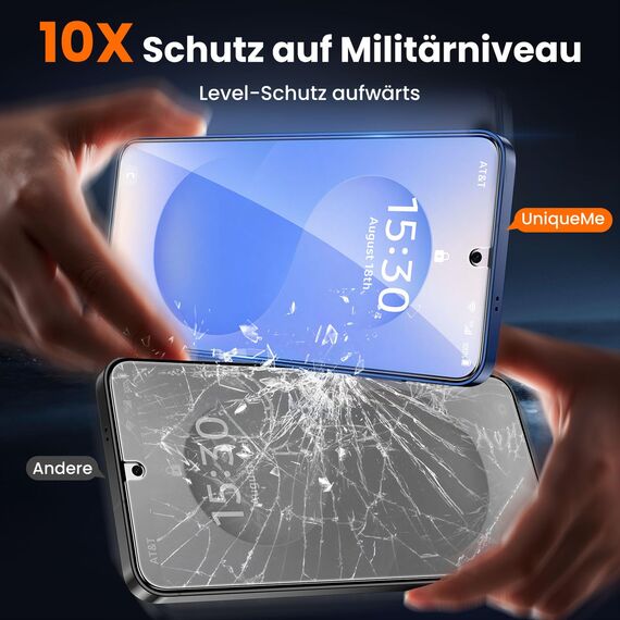 UniqueMe für Samsung Galaxy S25 für Panzerglas - [Full Screen Displayschutz] Schutzfolie für Samsung Galaxy S25 Schutzglas,Auto Installation,2 Stück