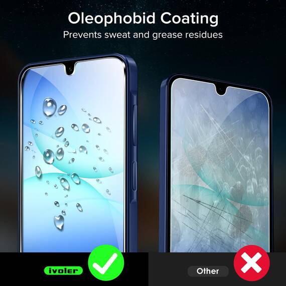 ivoler Panzer Schutz Glas für Samsung Galaxy A17 4G / 5G / A16 4G / 5G Schutzfolie, 9H Härte Schutzglas, HD Klar Schutzfolie, Anti-Kratz, Anti-Bläschen, 2 Stück