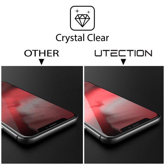 UTECTION 2X Full Screen Schutzglas für iPhone 11 & iPhone XR | Perfekte Passform vom Deutschen Anbieter | Kinderleichte Anbringung > Keine Blasenbildung, ultimative Glashärte
