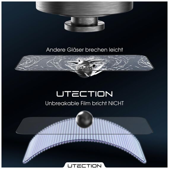 UTECTION 3X Panzerfolie [Besser als Glas] für iPhone 17 - Unzerstörbarer Displayschutz - Perfekte passform - Schutzfolie mit ALLEN Hüllen kompatibel - Super Haptik & Kinderleichte Anbringung